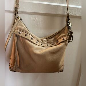 Frye Studded Tan Leather Shoulder Bag